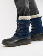 Sorel Pac Nylon Snow Boots In Blue - Blue