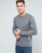 Esprit Knitted Sweater With Raw Hem Detail - Navy