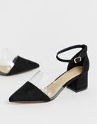 Truffle Collection Transparent Pointed Heels - Black