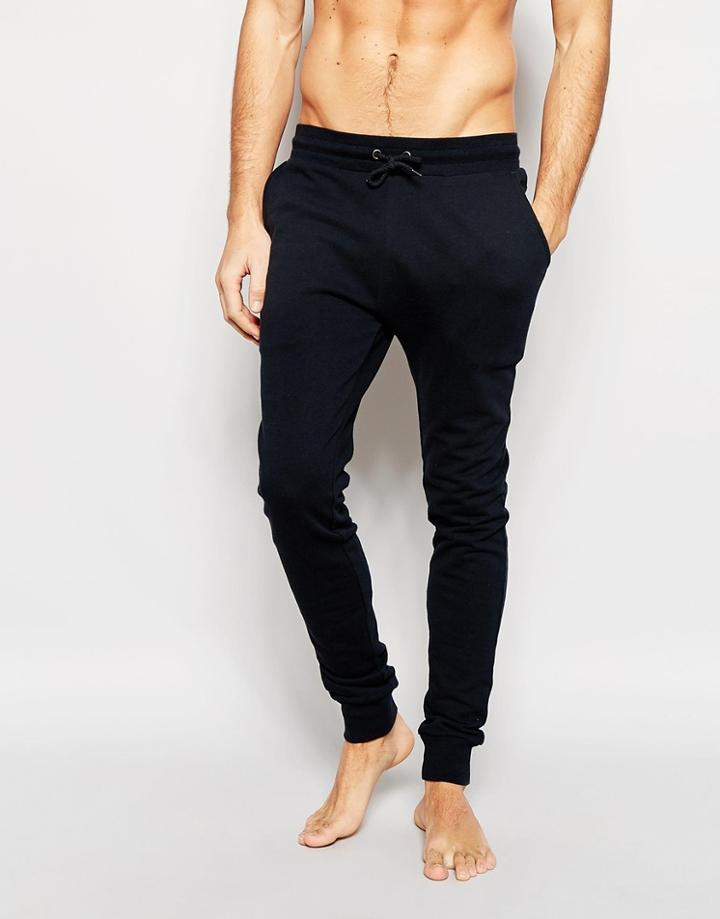Asos Loungewear Super Skinny Joggers In Navy - Navy