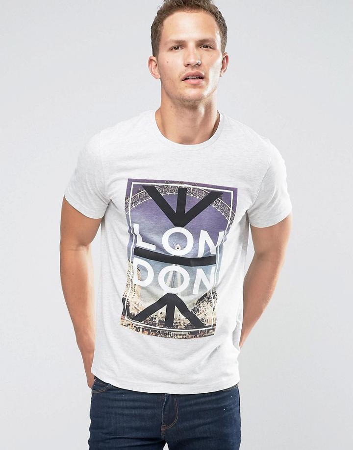 Celio T-shirt With Graphic Print - Gray