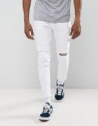 Pull & Bear Skinny Carrot Fit Jeans In White - White