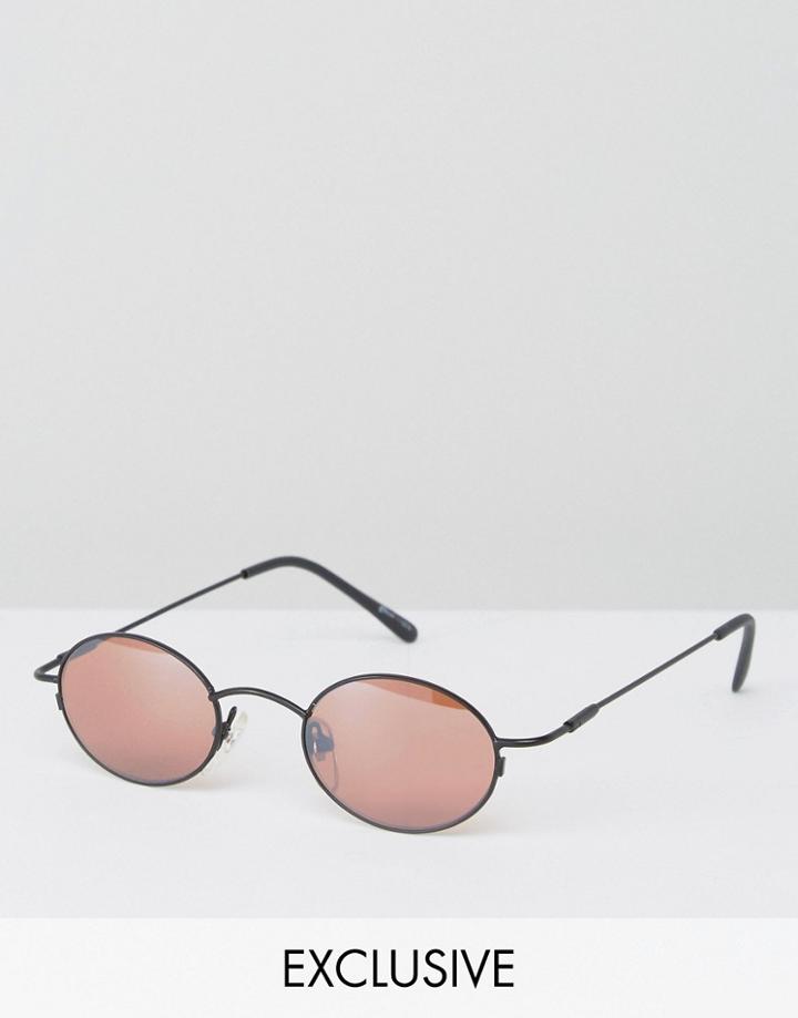 Reclaimed Vintage Round Sunglasses In Pink - Silver