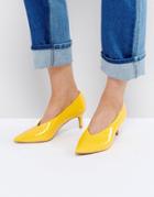 Asos Suzie Pointed Kitten Heels - Yellow