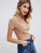 Rare Capped Sleeve Wrap Two-piece Top - Black