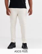 Asos Design Skinny Jeans In Ecru-white