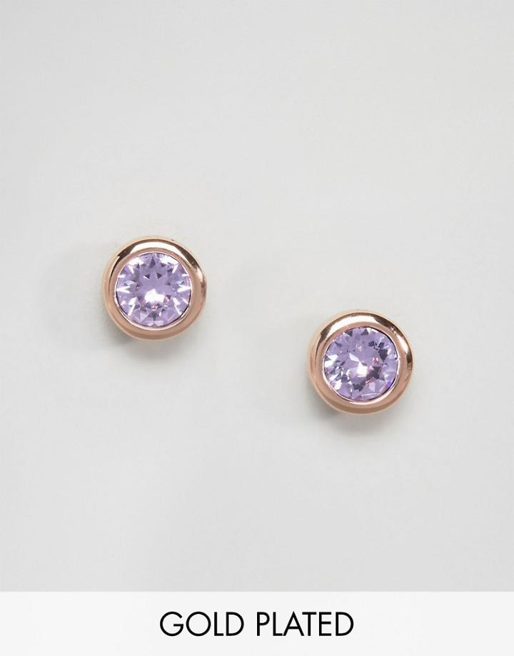 Ted Baker Sinaa Pink And Blue Crystal Stud Earrings - Pink