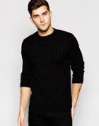 Asos Cable Knit Sweater - Black