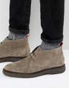 Asos Chukka Boots With Wedge Sole In Gray Suede - Gray