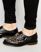 Dr Martens Hawley Monk Strap Giraffe Print Shoes - Black
