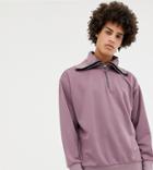 Noak Half-zip Funnel Neck Sweatshirt In Lilac-purple