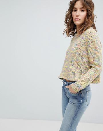 E.l.k Flecked Knit Cropped Sweater - Multi
