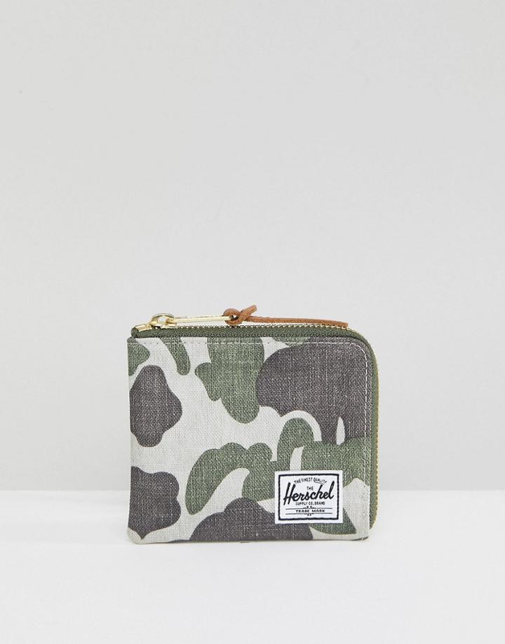 Herschel Supply Co Johnny Wallet With Rfid In Frog Camo - Green