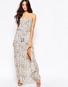 Pepe Jeans Floral Maxi Dress With Tassel Belt - 999
