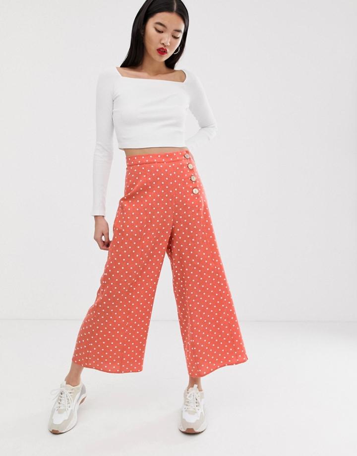 Stradivarius Polka Dot Culotte - Orange