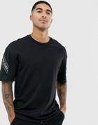 Jack & Jones Core T-shirt With Tape And Mesh Detail In Black - Black