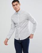 Only & Sons Slim Fit Shirt With Ditsy Print - White