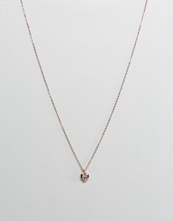 Ted Baker Crystal Heart Pendant - Gold