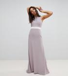 Tfnc Petite Wedding Sateen Bow Back Maxi Dress - Gray