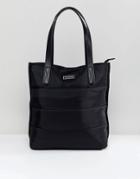 Consigned Quilted Lightweight Nylon Tote Bag - Black