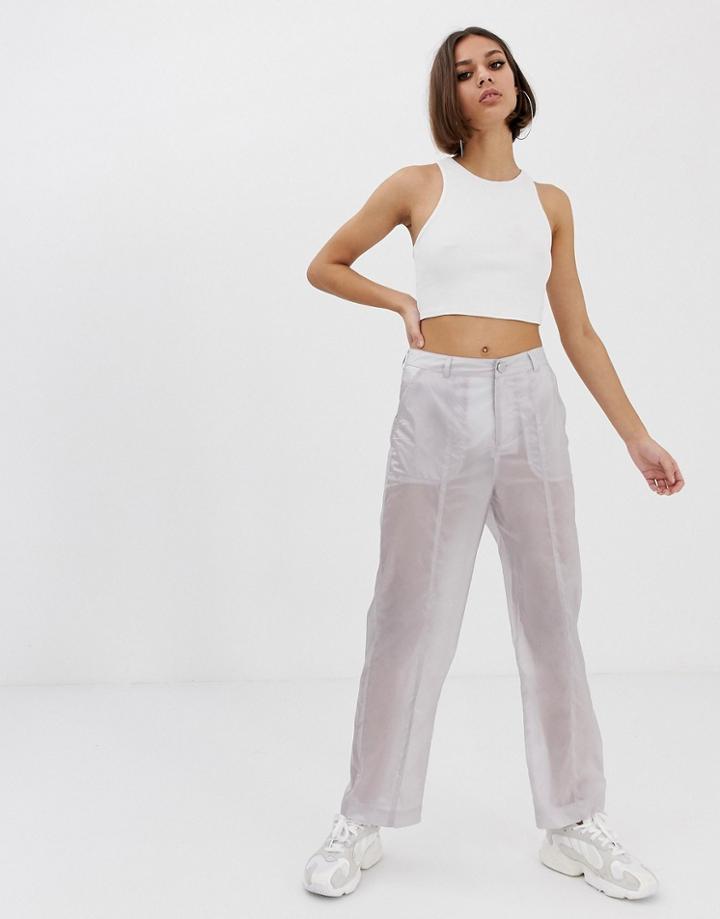 Asos Design Sheer Pants - Gray