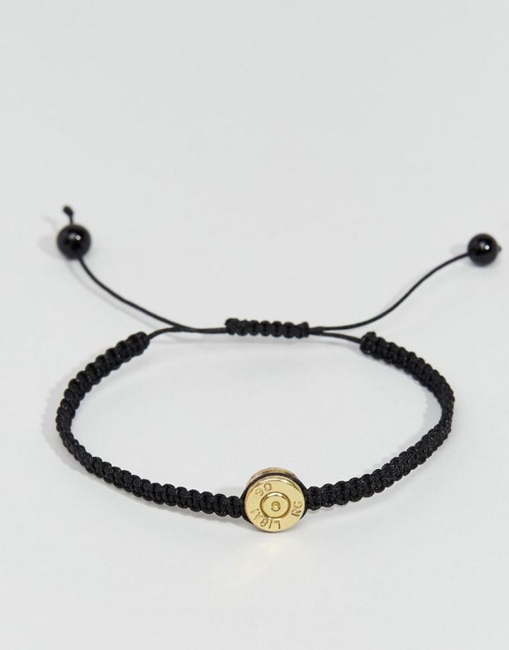 Lovebullets Bond Woven Bracelet In Black - Black