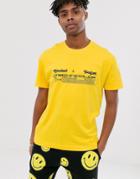 Crooked Tongues T-shirt In Yellow With Electronic Graphic