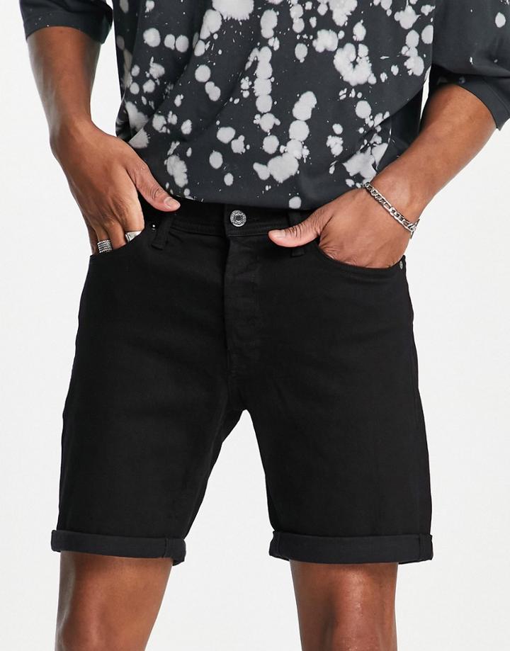 Jack & Jones Denim Shorts In Black