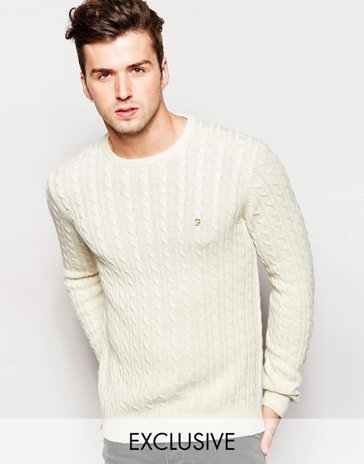 Farah Sweater With Cable Knit Exclusive - Chalk