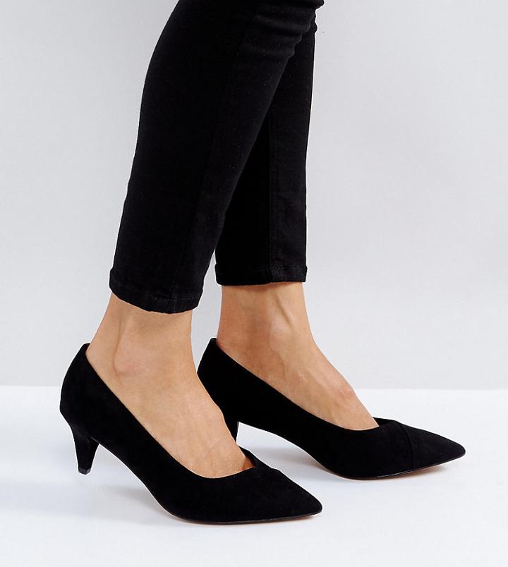 Asos Southern Wide Fit Pointed Kitten Heels - Black