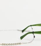 Reclaimed Vintage Inspired Sunglasses Chain With Faux Pearls In Silver