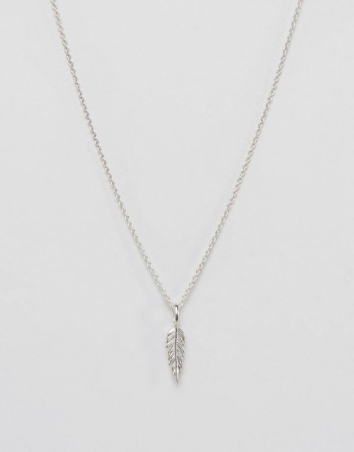 Pieces & Julie Sandlau Sterling Silver Feather Necklace - Silver