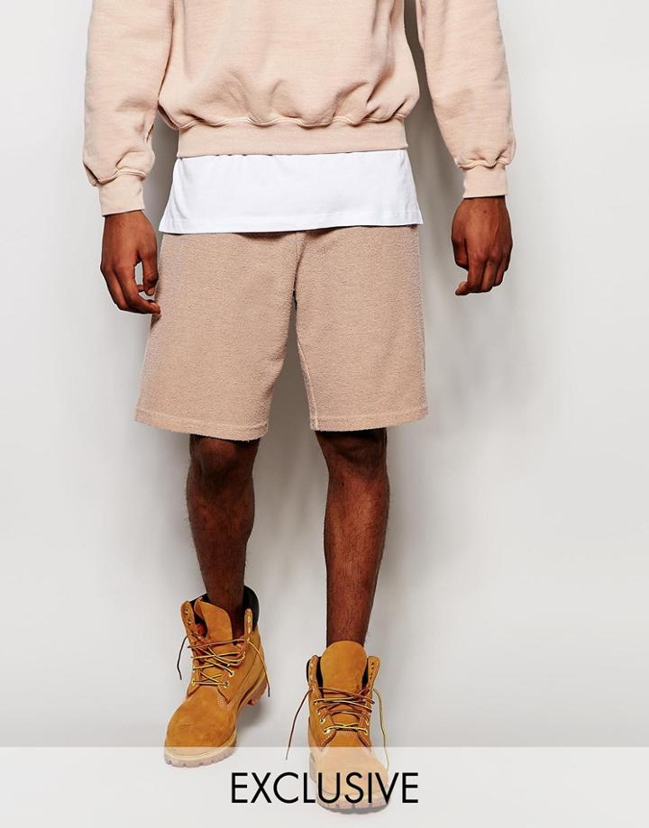 Reclaimed Vintage Shorts In Overdye - Stone