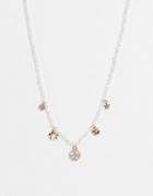 Topshop Pearl Beaded Charm Necklace In Multi