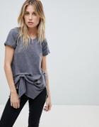 Allsaints Knot Front T-shirt - Gray