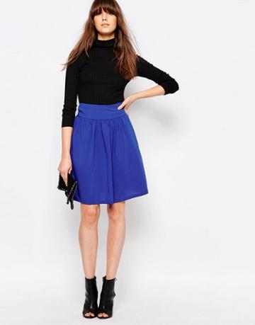 Minimum Taimi Drapey Midi Skirt - Blue