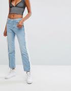 Prettylittlething Fray Side Jeans - Blue