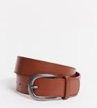 My Accessories London Exclusive Minimal Waist And Hip Jeans Belt In Tan-brown