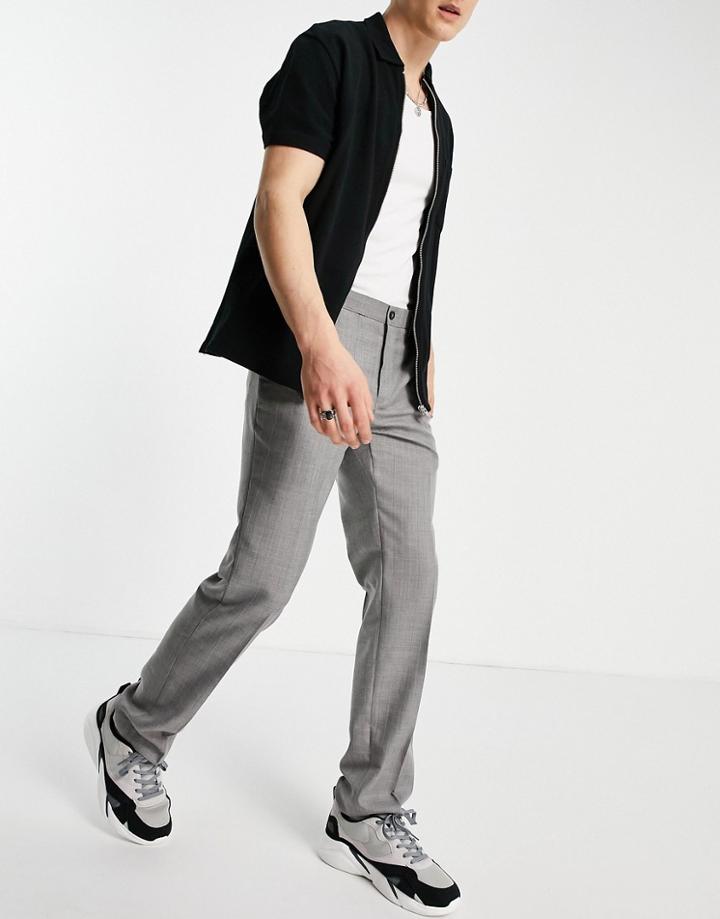 French Connection Slim Fit Prince Of Wales Plaid Pants-grey