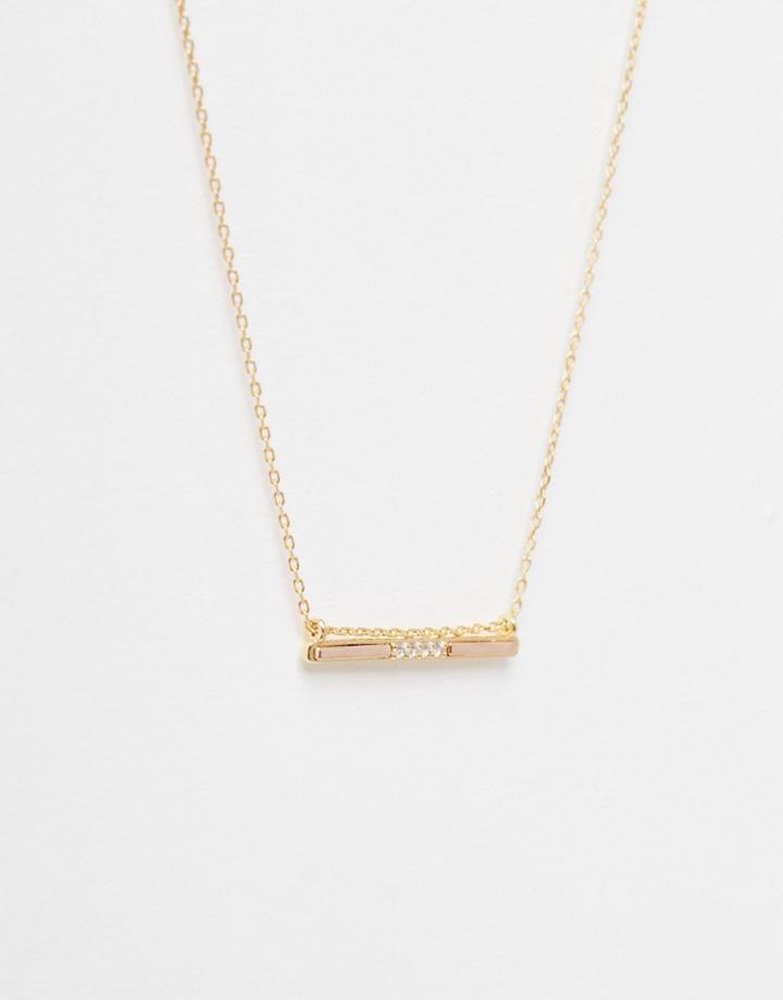 Orelia Necklace With Crystal Bar - Gold