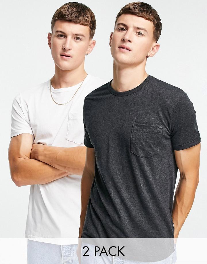 French Connection 2 Pack Pocket T-shirt In Navy & Light Gray-multi