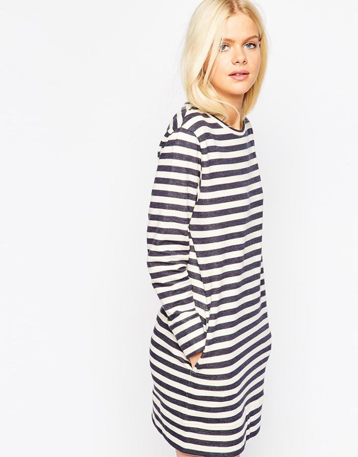 Asos Sweat Dress In Stripe - Multi