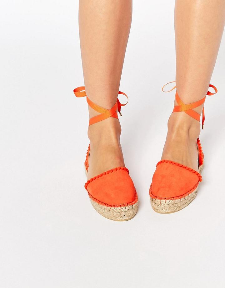 Miss Kg Pom Pom Espadrille - Orange