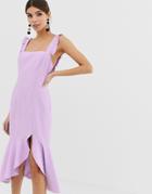 Finders Keepers Exclusive Frill Midi Dress - Purple
