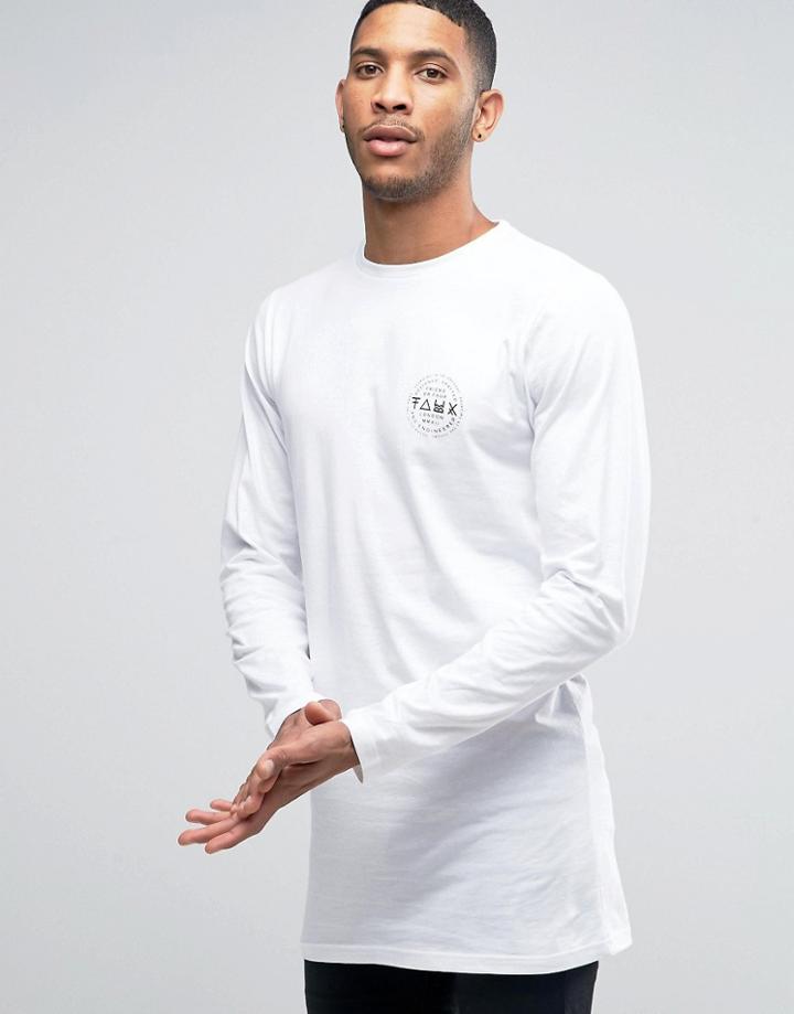 Friend Or Faux Calviston Long Sleeve Top In Longline - White