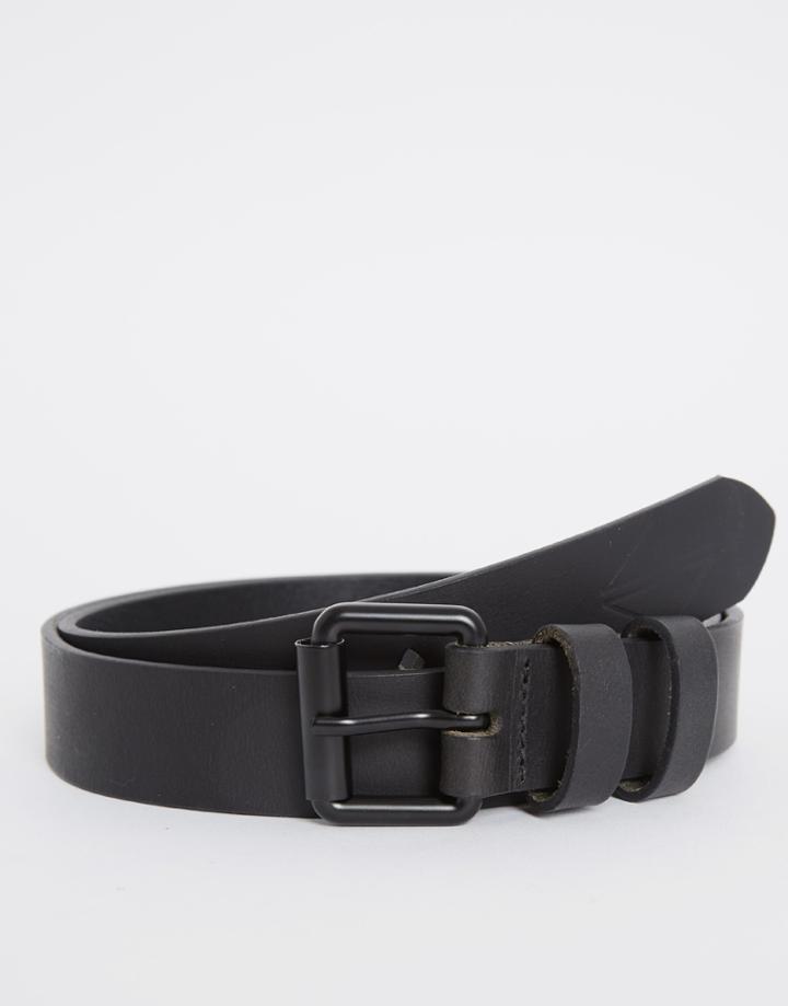 Dark Future Leather Belt In Black With Coated Buckle - Black