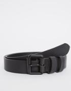 Dark Future Leather Belt In Black With Coated Buckle - Black