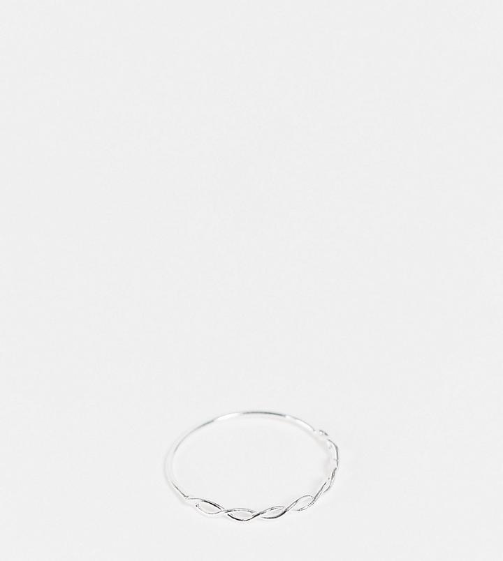 Kingsley Ryan Curve Woven Stacking Ring In Sterling Silver