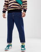 Collusion X004 Skater Fit Jeans In Indigo With Contrast Stitch - Blue