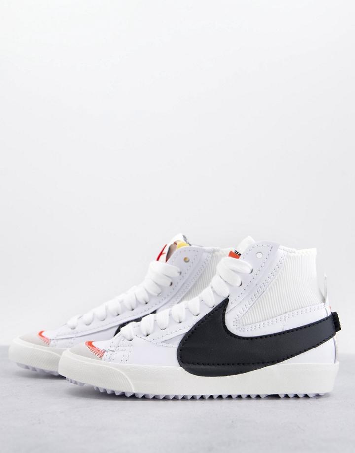 Nike Blazer Mid '77 Jumbo Sneakers In White And Black